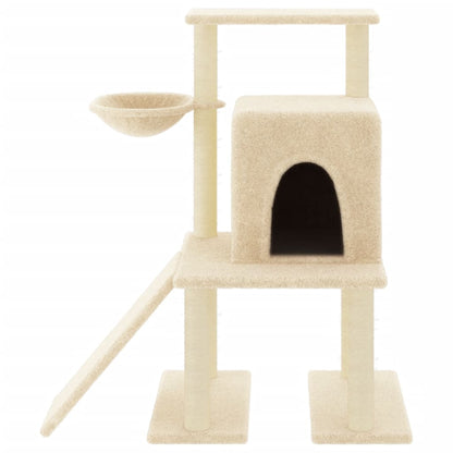 Arbre à chat avec griffoir en sisal crème 96,5 cm