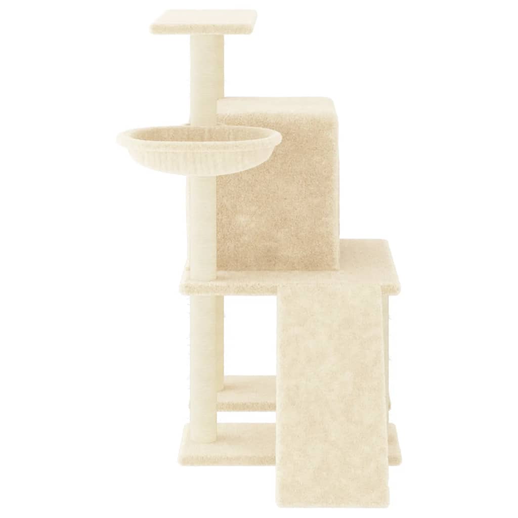 Arbre à chat avec griffoir en sisal crème 96,5 cm