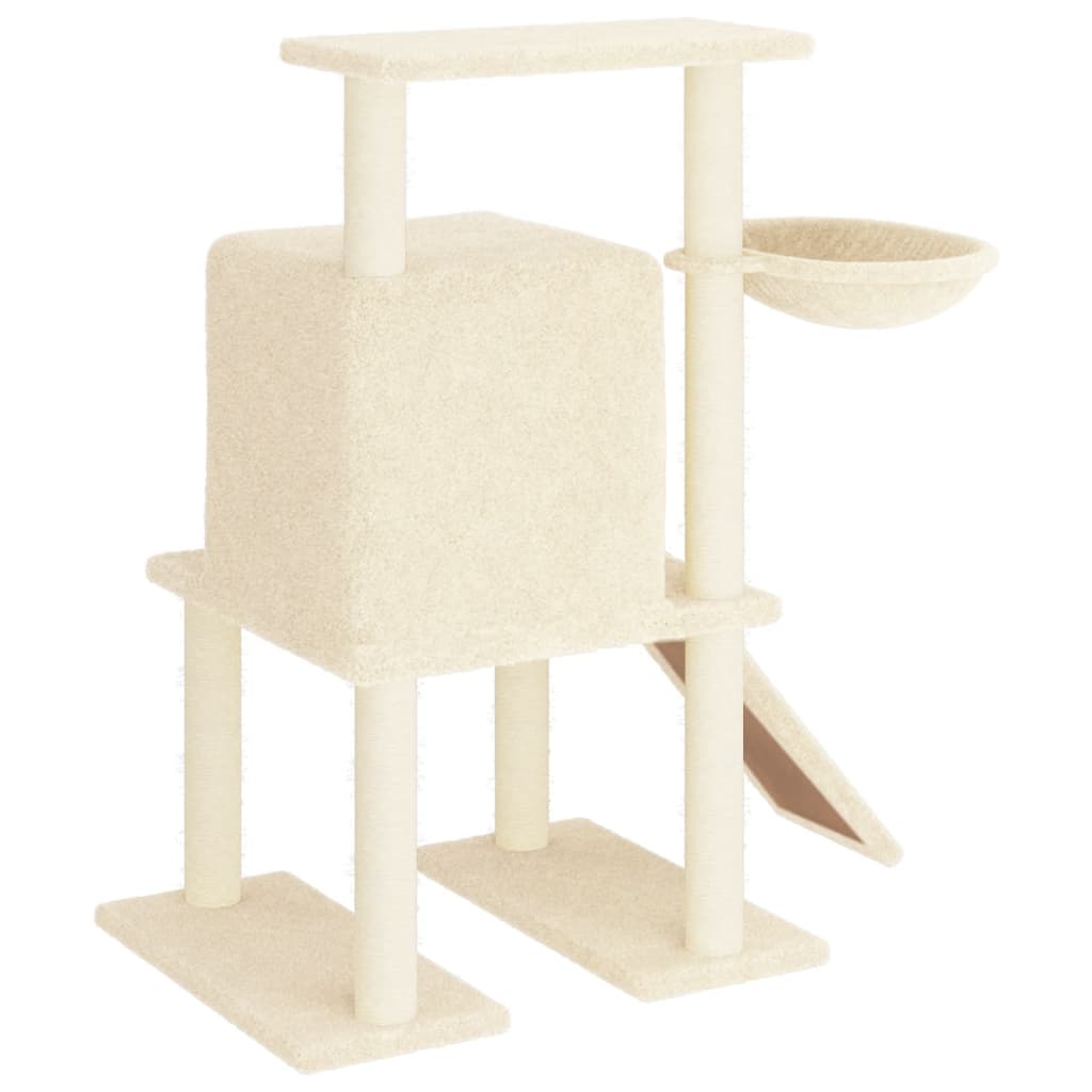 Arbre à chat avec griffoir en sisal crème 96,5 cm