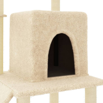 Arbre à chat avec griffoir en sisal crème 96,5 cm