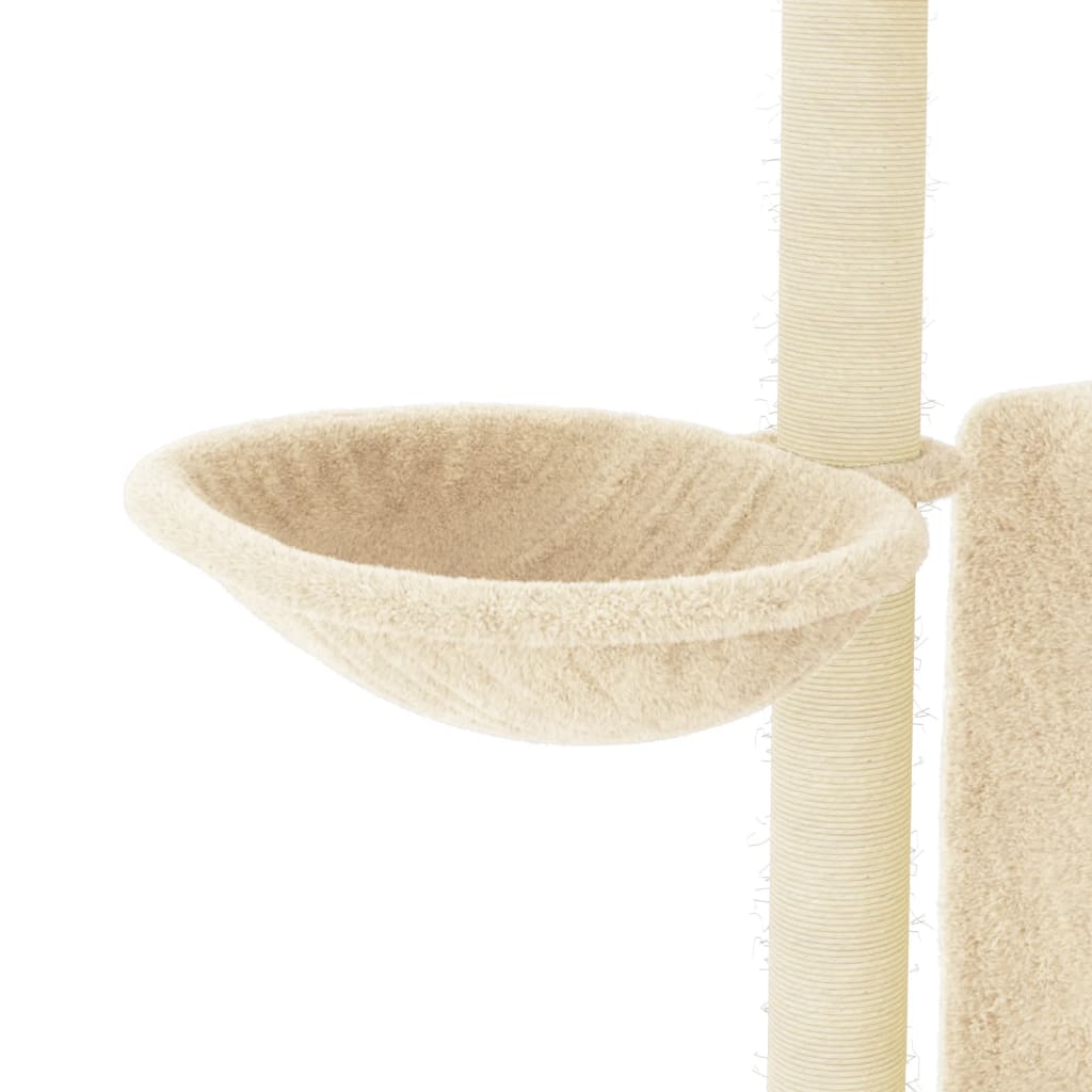 Arbre à chat avec griffoir en sisal crème 96,5 cm