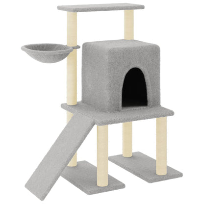 Arbre à chat avec griffoir en sisal gris clair 96,5 cm