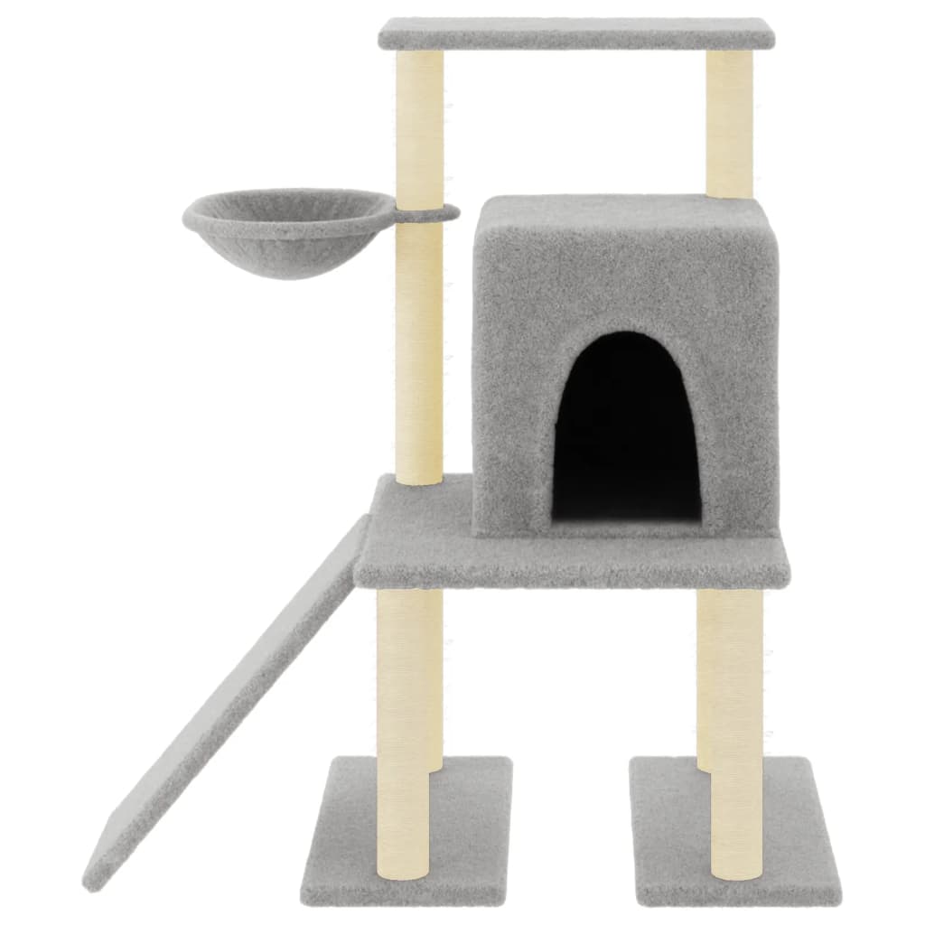 Arbre à chat avec griffoir en sisal gris clair 96,5 cm