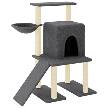 Arbre à chat avec griffoir en sisal gris foncé 96,5 cm