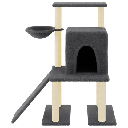 Arbre à chat avec griffoir en sisal gris foncé 96,5 cm