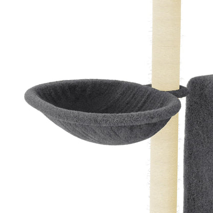 Arbre à chat avec griffoir en sisal gris foncé 96,5 cm