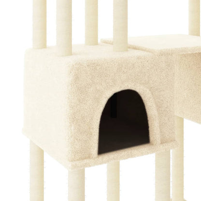 Arbre à chat avec griffoir en sisal crème 199 cm