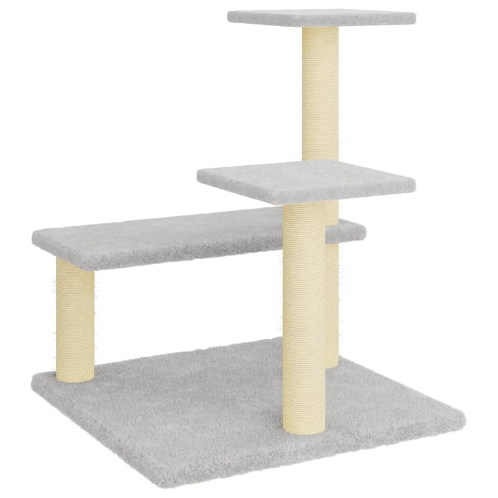 Arbre à chat avec griffoir en sisal gris clair 61 cm