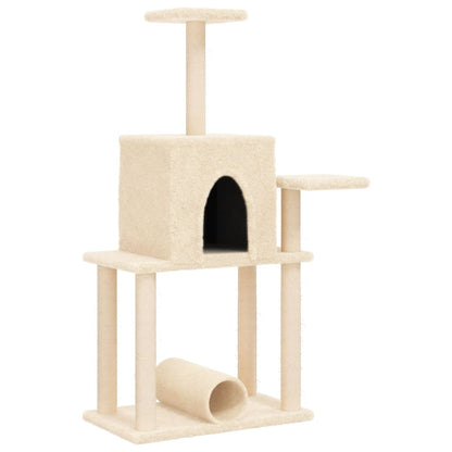 Arbre à chat avec griffoir en sisal crème 122 cm