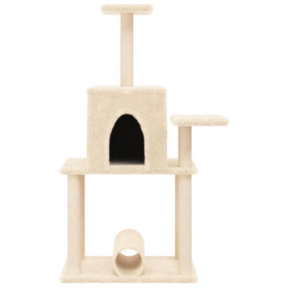 Arbre à chat avec griffoir en sisal crème 122 cm