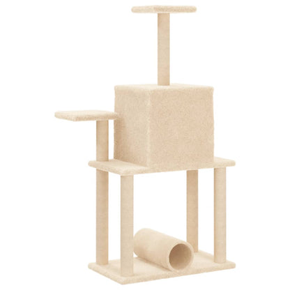 Arbre à chat avec griffoir en sisal crème 122 cm