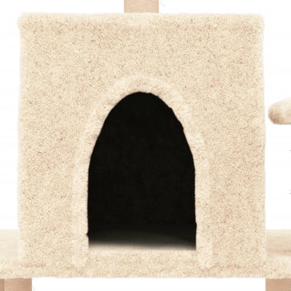 Arbre à chat avec griffoir en sisal crème 122 cm