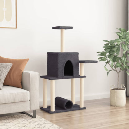 Arbre à chat avec griffoir en sisal gris foncé 122 cm