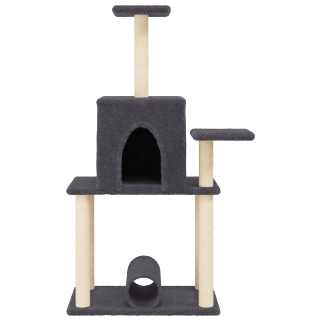 Arbre à chat avec griffoir en sisal gris foncé 122 cm