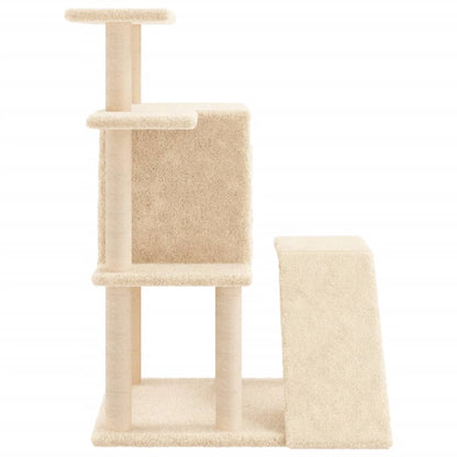 Arbre à chat avec griffoir en sisal crème 97 cm