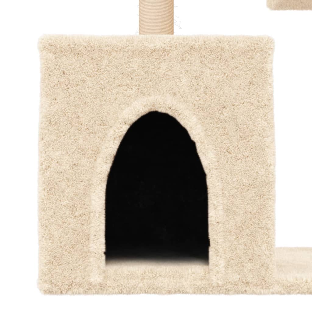 Arbre à chat avec griffoir en sisal crème 86 cm