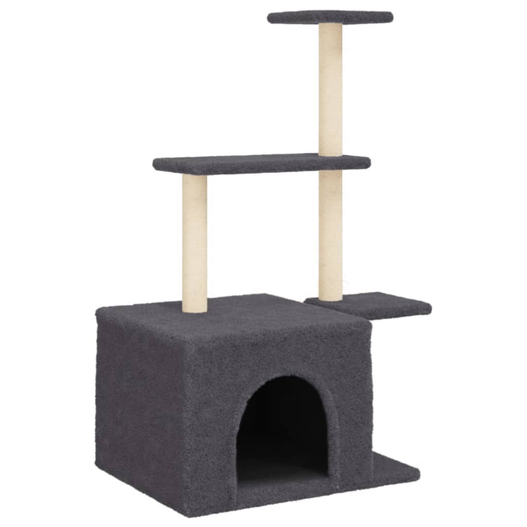 Arbre à chat avec griffoir en sisal gris foncé 110 cm