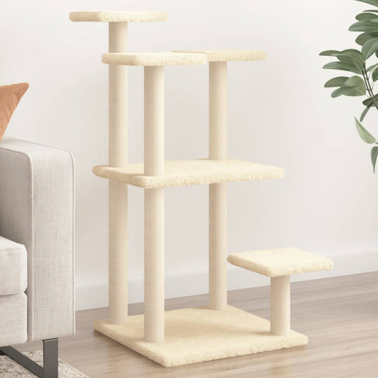 Arbre à chat avec zones de couchage crème 98,5 cm