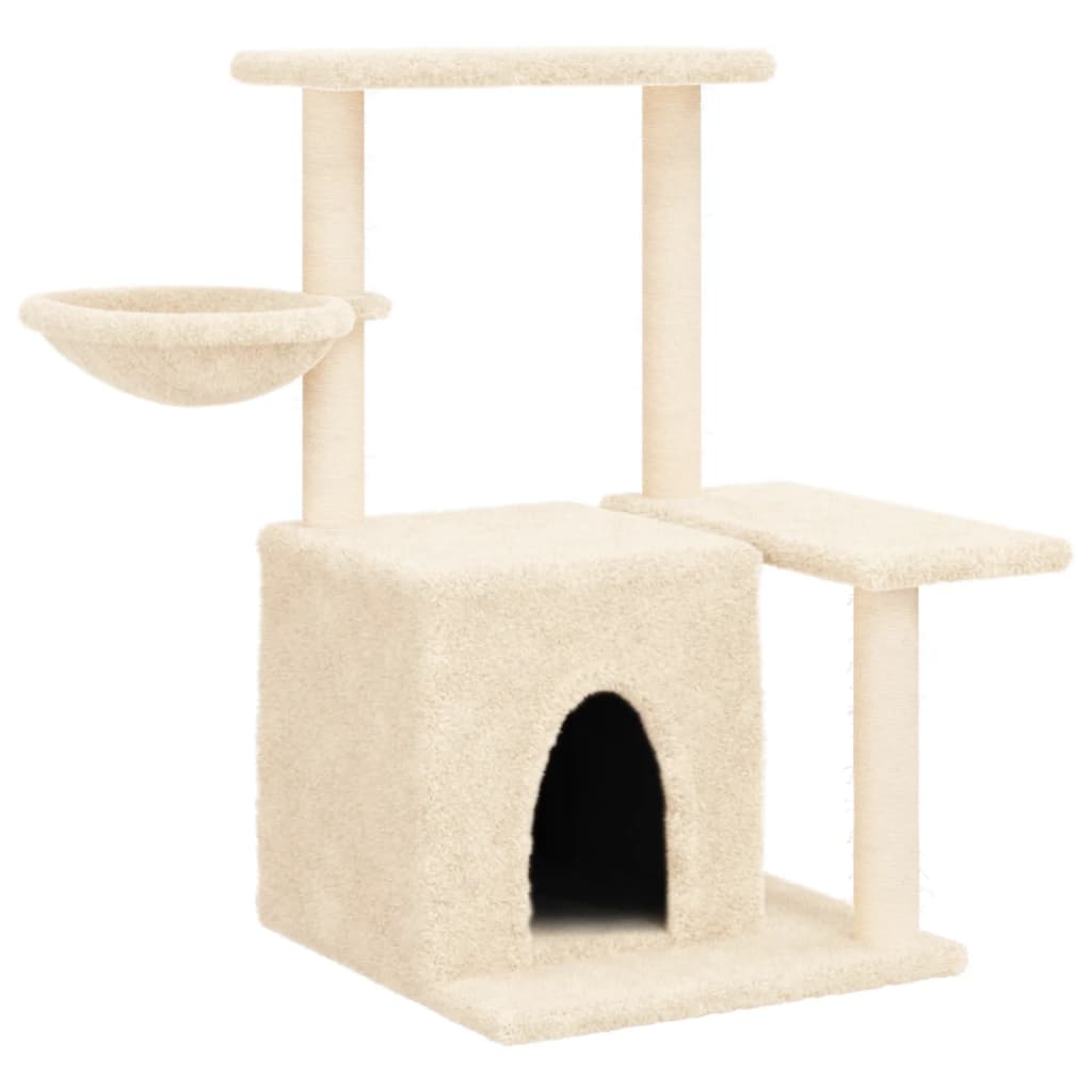 Arbre à chat avec griffoir en sisal crème 83 cm