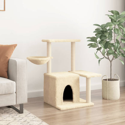 Arbre à chat avec griffoir en sisal crème 83 cm