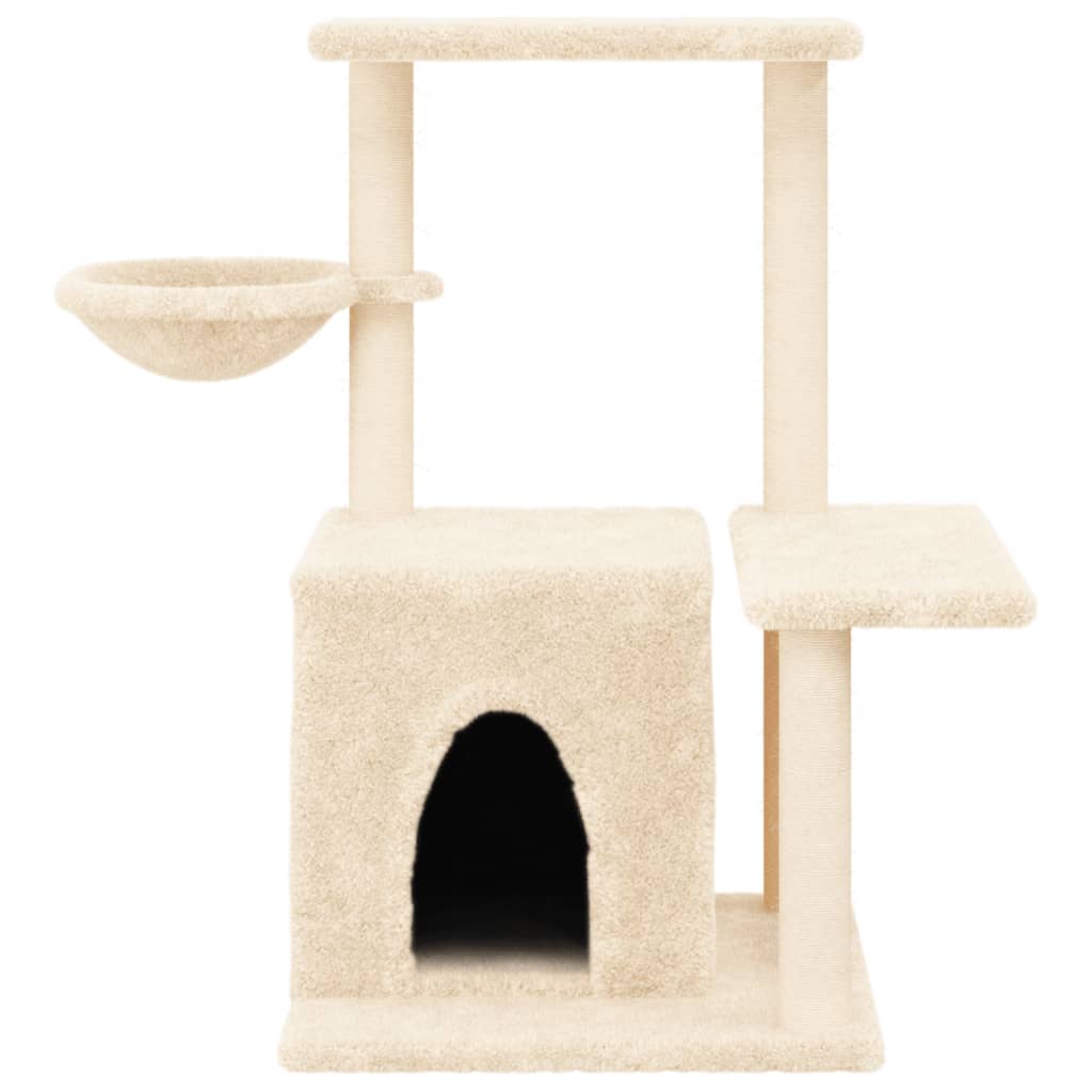 Arbre à chat avec griffoir en sisal crème 83 cm