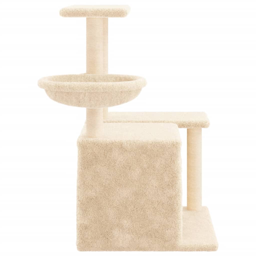 Arbre à chat avec griffoir en sisal crème 83 cm