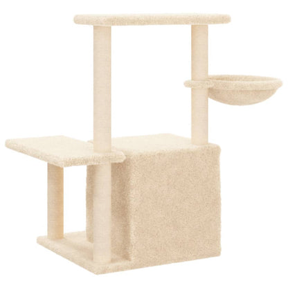 Arbre à chat avec griffoir en sisal crème 83 cm