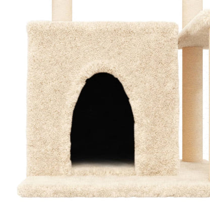 Arbre à chat avec griffoir en sisal crème 83 cm