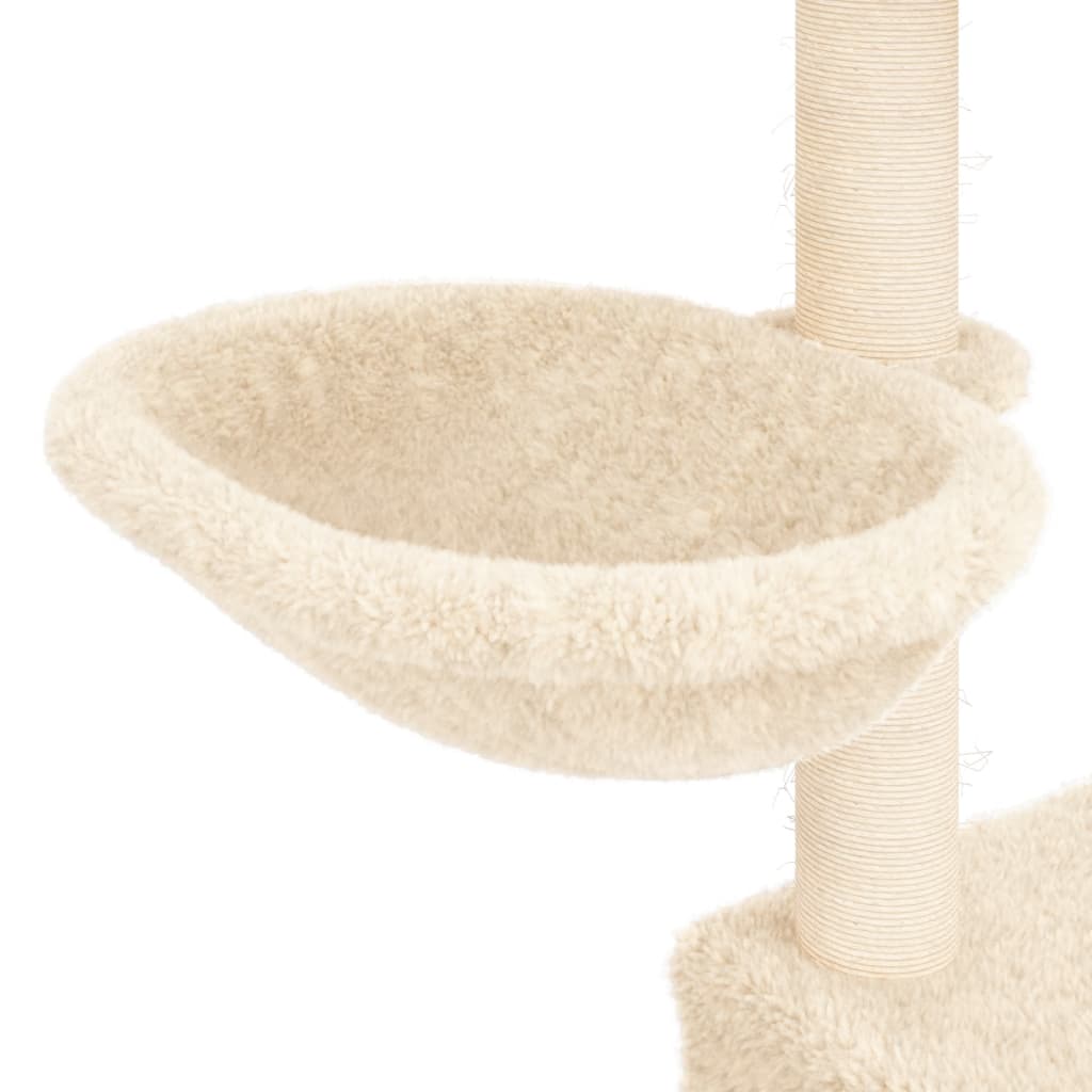 Arbre à chat avec griffoir en sisal crème 83 cm