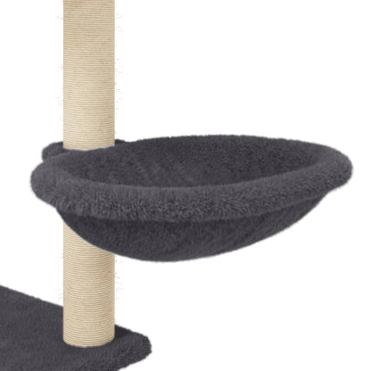 Arbre à chat avec griffoir en sisal gris foncé 153 cm