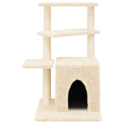 Arbre à chat avec griffoir en sisal crème 83,5 cm