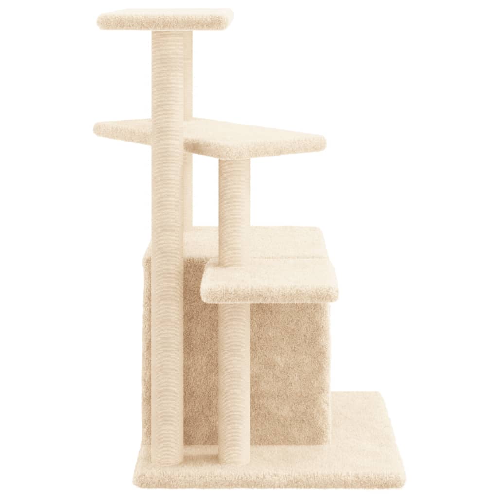 Arbre à chat avec griffoir en sisal crème 83,5 cm