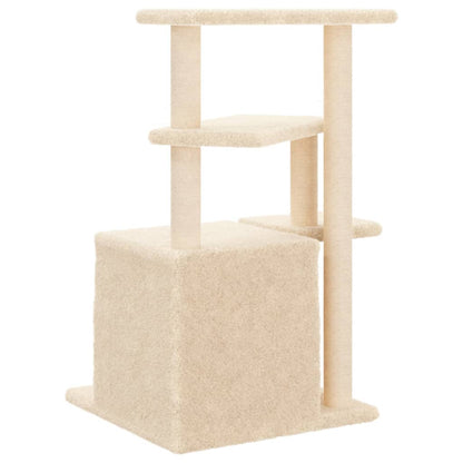 Arbre à chat avec griffoir en sisal crème 83,5 cm