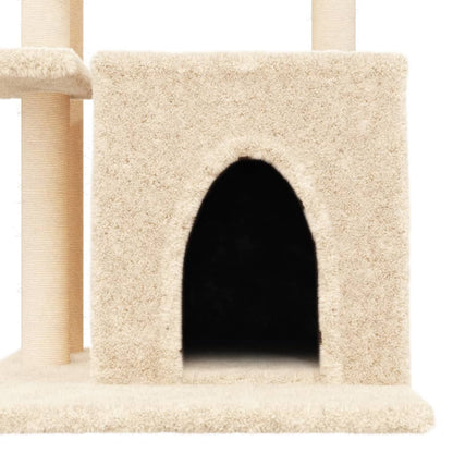 Arbre à chat avec griffoir en sisal crème 83,5 cm