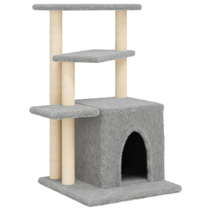 Arbre à chat avec griffoir en sisal gris clair 83,5 cm