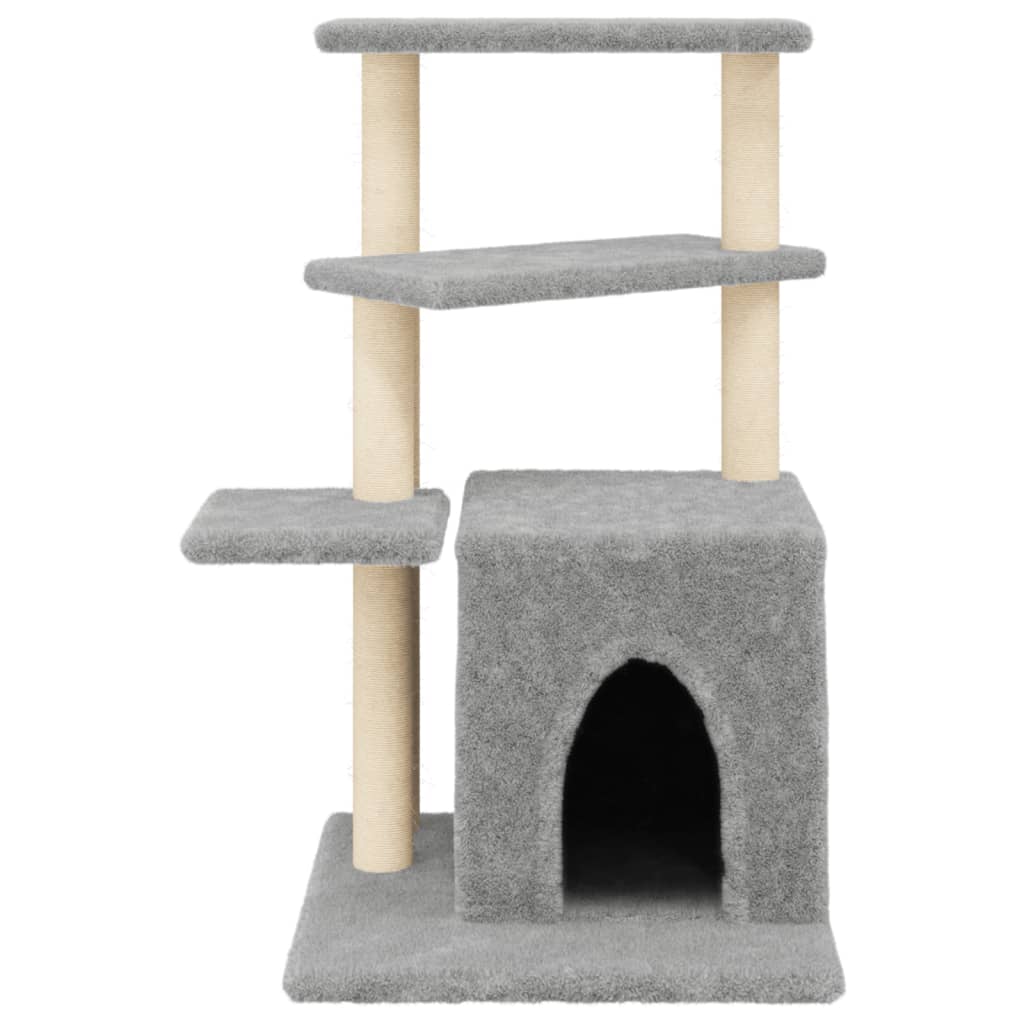 Arbre à chat avec griffoir en sisal gris clair 83,5 cm