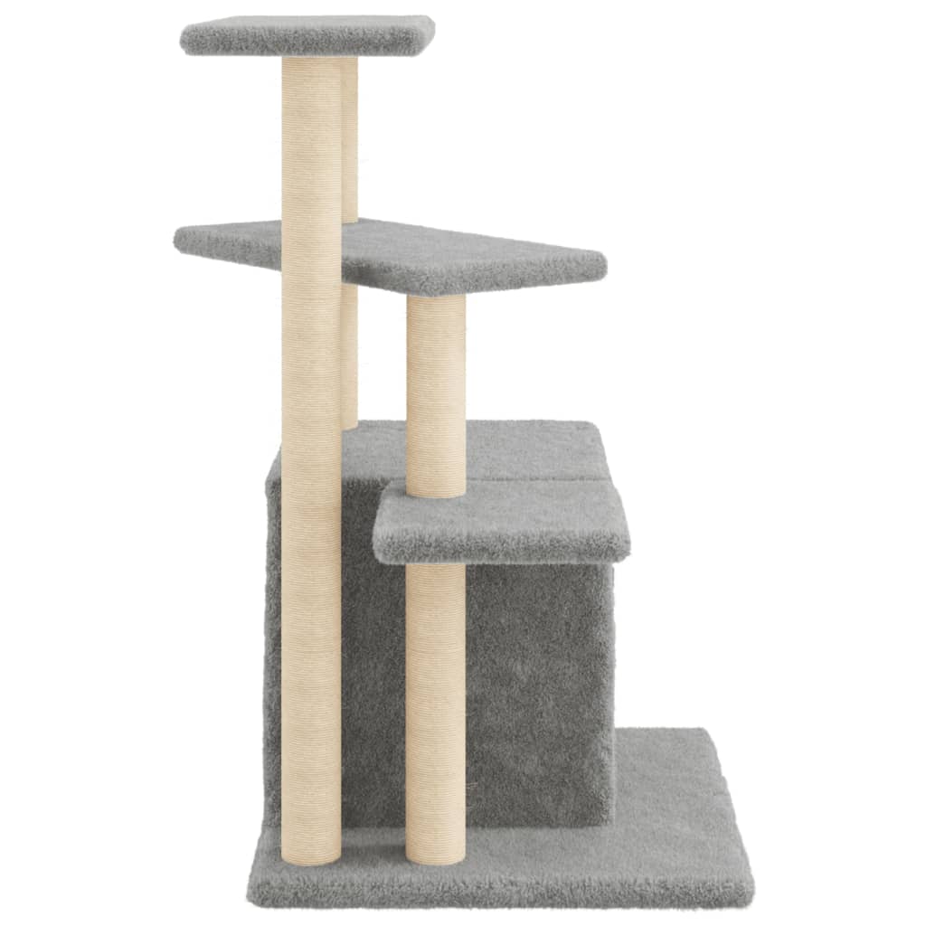 Arbre à chat avec griffoir en sisal gris clair 83,5 cm