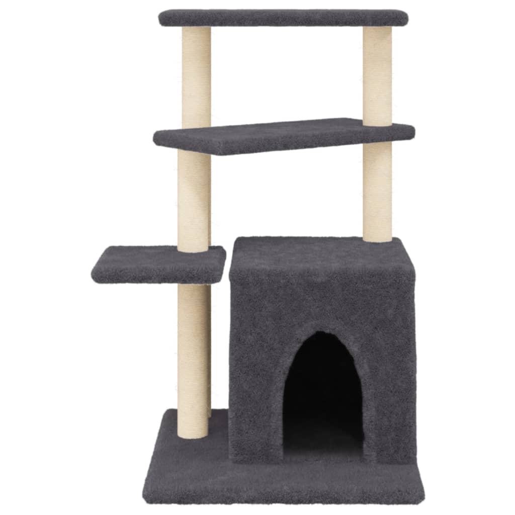 Arbre à chat avec griffoir en sisal gris foncé 83,5 cm