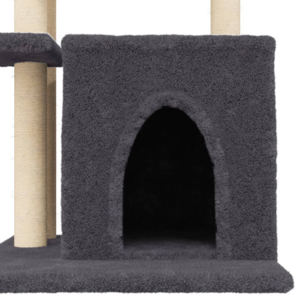 Arbre à chat avec griffoir en sisal gris foncé 83,5 cm