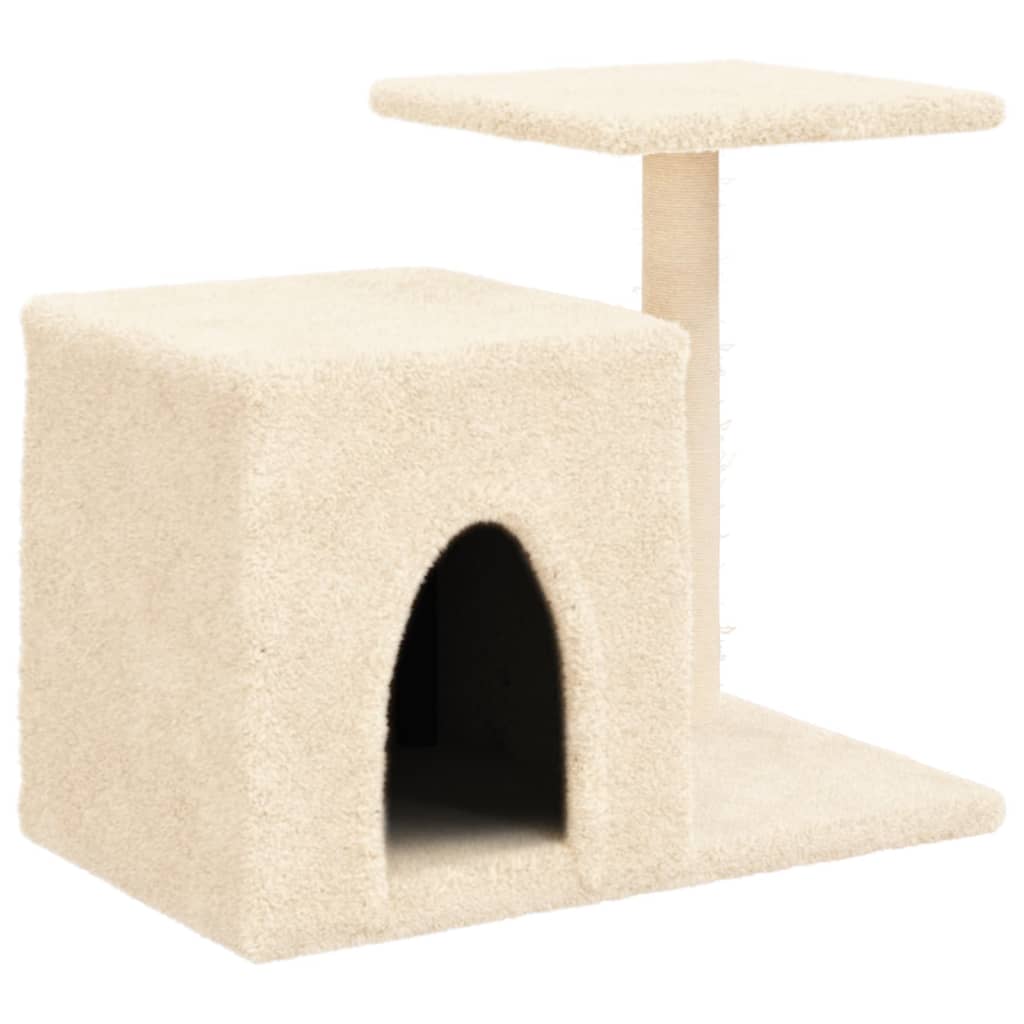 Arbre à chat avec griffoir en sisal crème 50,5 cm