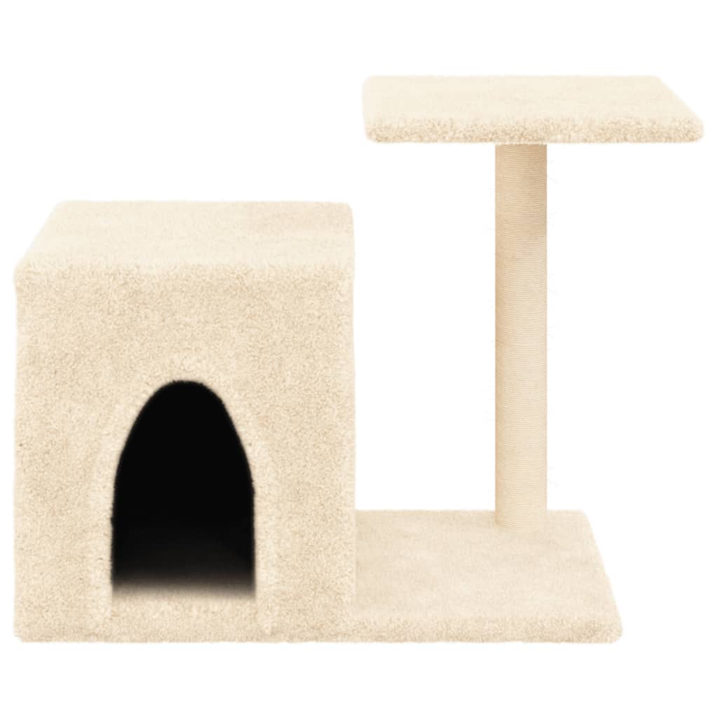 Arbre à chat avec griffoir en sisal crème 50,5 cm