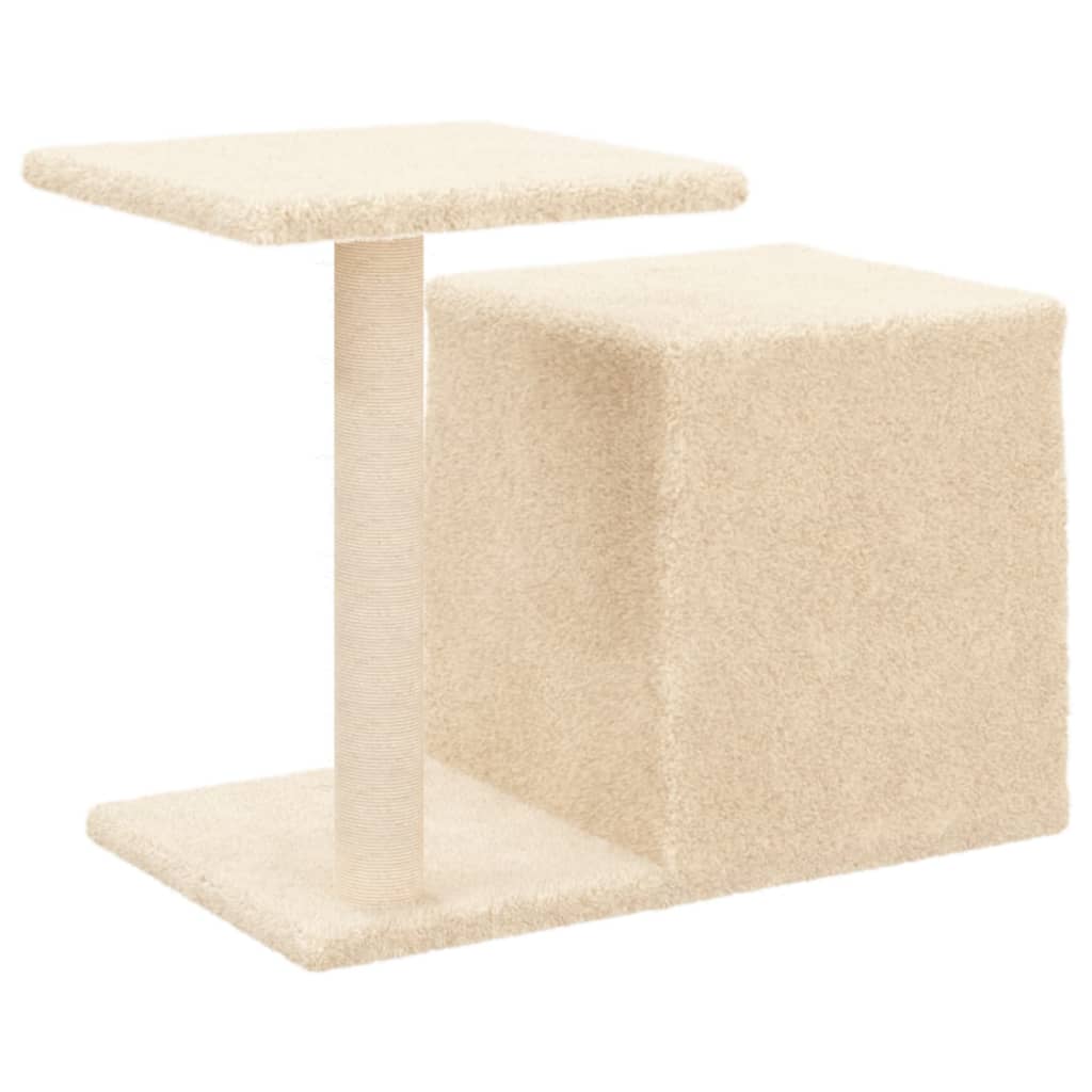 Arbre à chat avec griffoir en sisal crème 50,5 cm