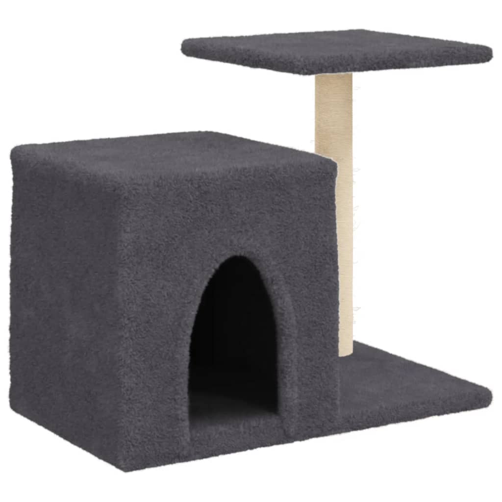 Arbre à chat avec griffoir en sisal gris foncé 50,5 cm