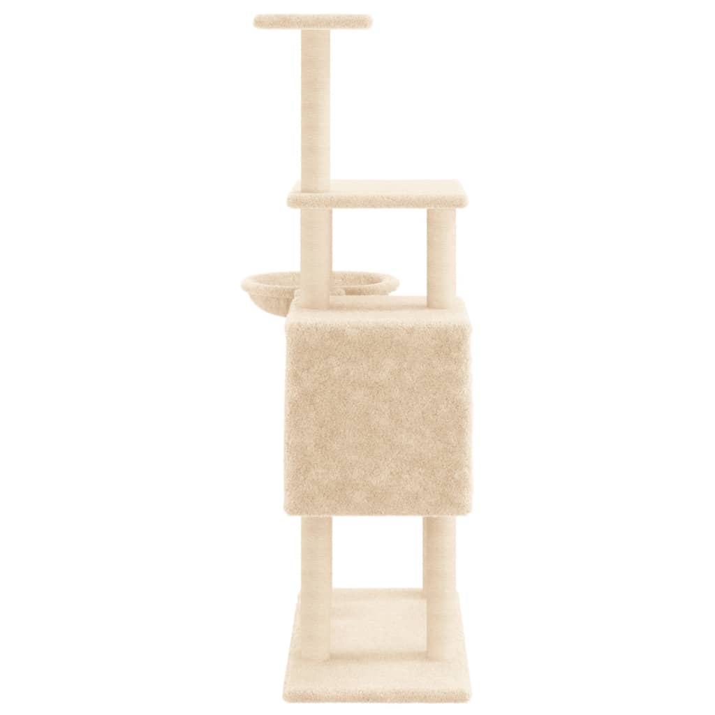 Arbre à chat avec griffoir en sisal crème 131 cm