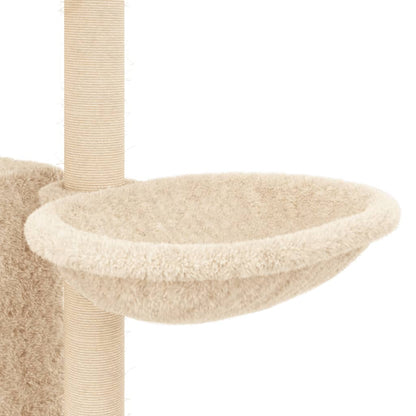 Arbre à chat avec griffoir en sisal crème 131 cm