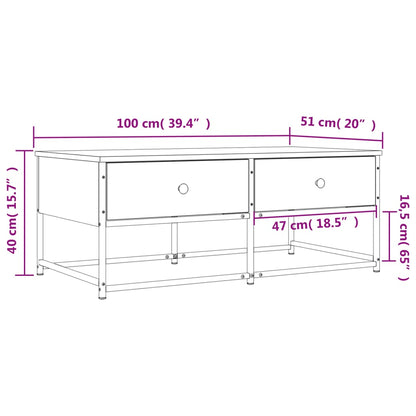 Couchtisch Braun Eichen-Optik 100x51x40 cm Holzwerkstoff