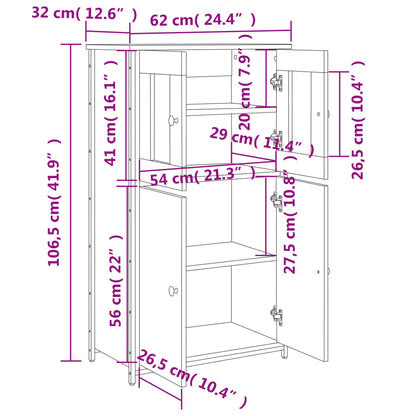 Highboard Sonoma-Eiche 62x32x106,5 cm Holzwerkstoff