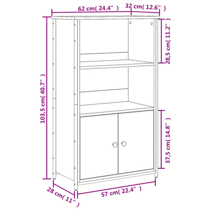 Alacena roble Sonoma 62x32x103,5 cm material madera