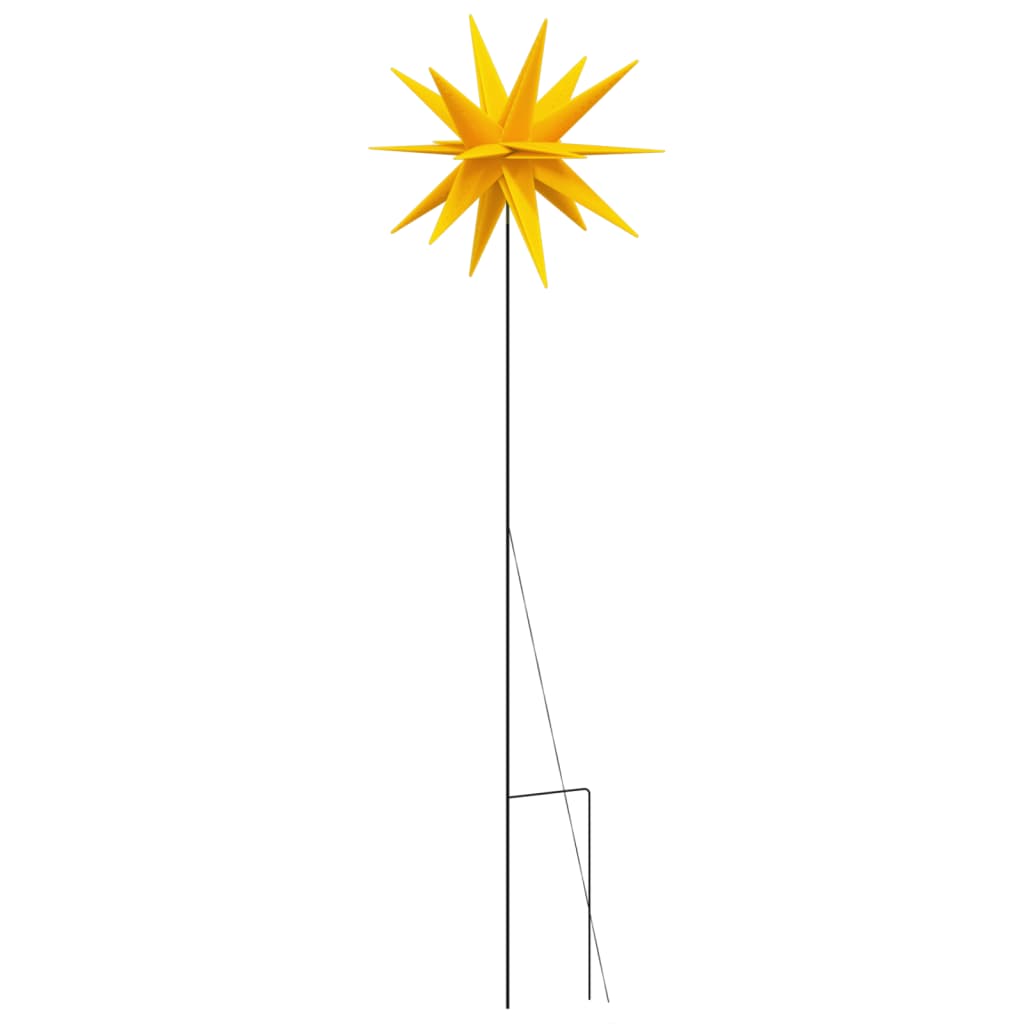 Étoile de Noël LED avec piquet pliable jaune 57 cm