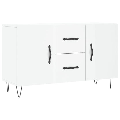 Buffet blanc brillant 100x36x60 cm en bois